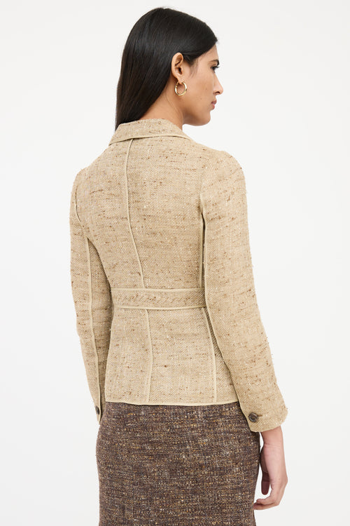 Prada Tweed Button Pocket Blazer