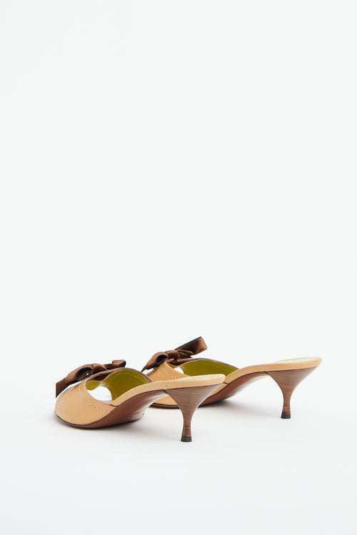 Brown Bow Kitten Heel