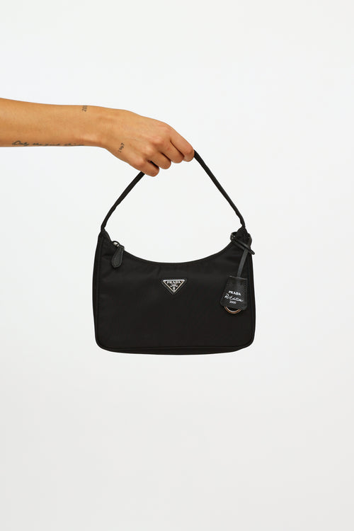 Prada Black 2000 Re-Edition Nylon Mini Bag