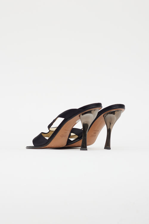 Prada Black Satin Strappy Sandal