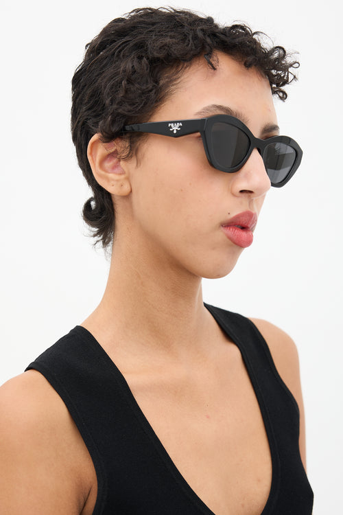 Prada Black SPRA02 Tapered Logo Sunglasses