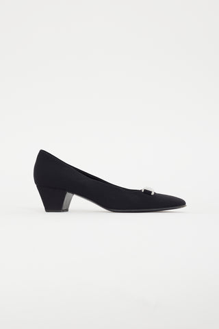 Prada Black Clear Buckle Pump