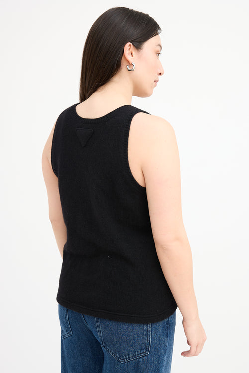 Prada Black Cashmere Knit Tank Top