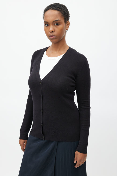 Prada Black Cashmere V-Neck Cardigan