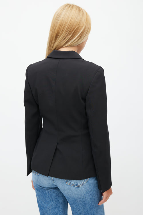 Prada Black Drawcord Darted Blazer