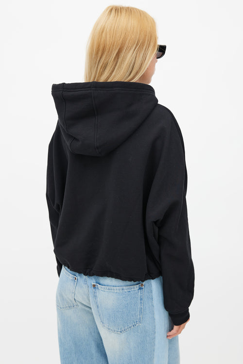 Prada Black Drawstring Zip Hoodie