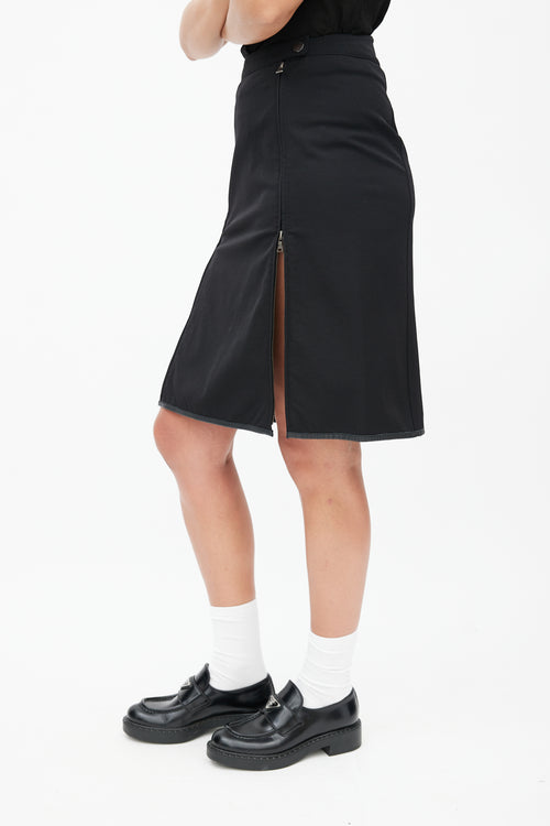 Prada Black Dual Zip Skirt