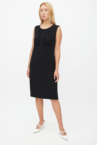 Prada Black Gathered Dress