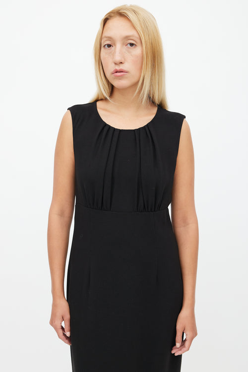 Prada Black Gathered Dress