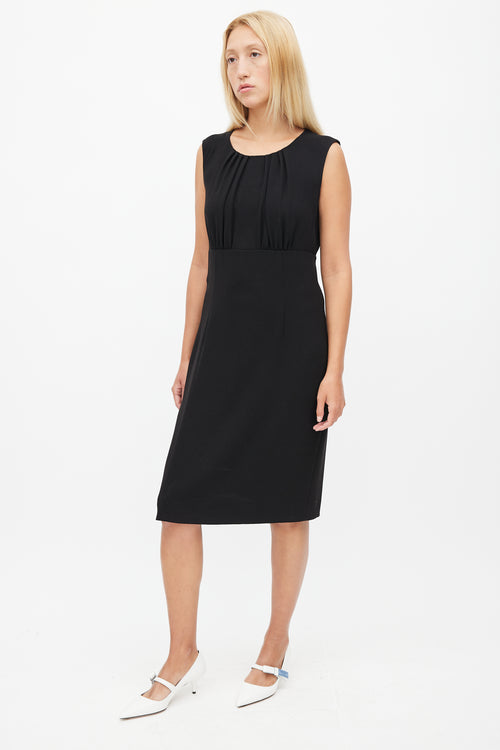 Prada Black Gathered Dress