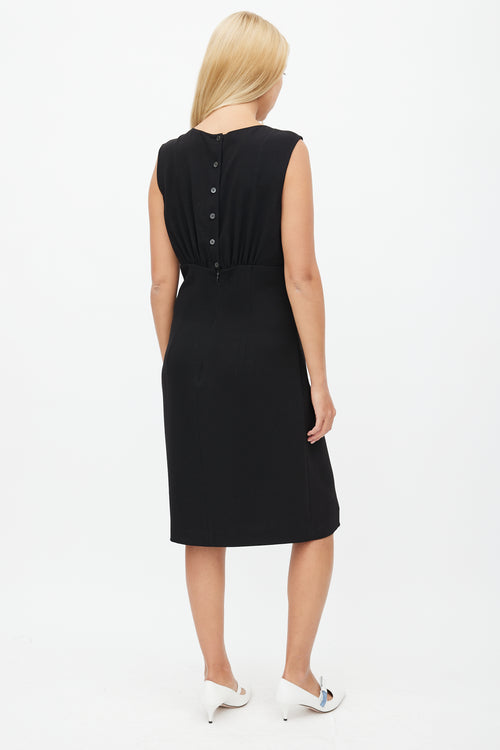 Prada Black Gathered Dress