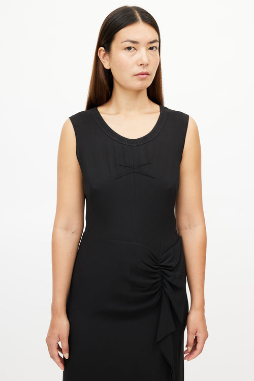 Prada Black Gathered Dress