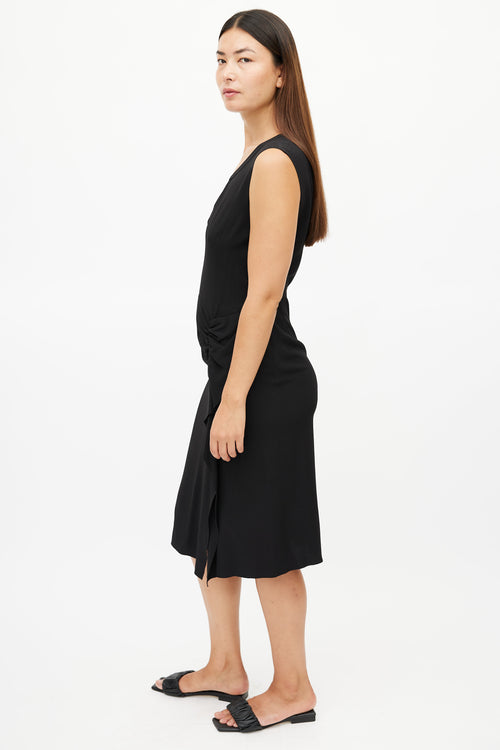 Prada Black Gathered Dress