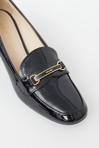 Black 
Gold Patent Leather Pump Loafers