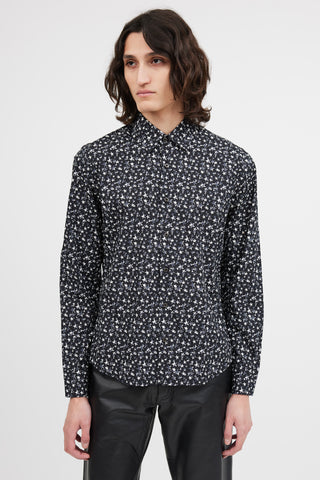 Prada Black 
Grey Star Print Shirt