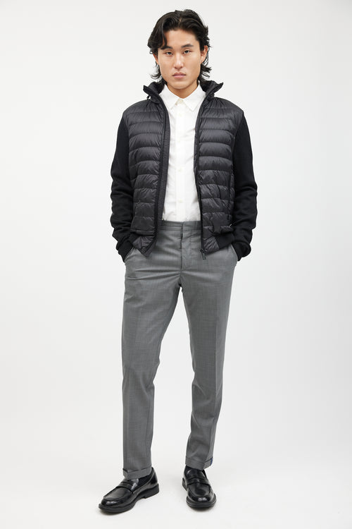 Prada Black Knit Quilted Down Jacket