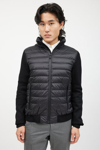 Prada Black Knit Quilted Down Jacket