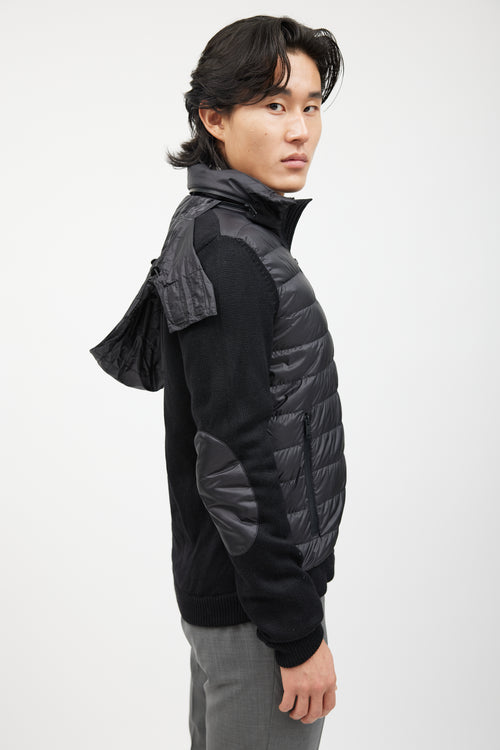 Prada Black Knit Quilted Down Jacket