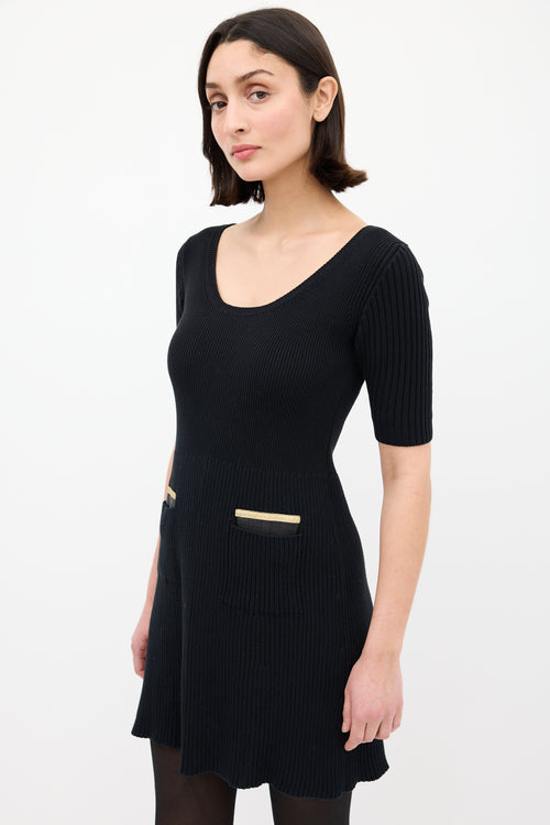 Prada Black Knit Two Pocket Dress