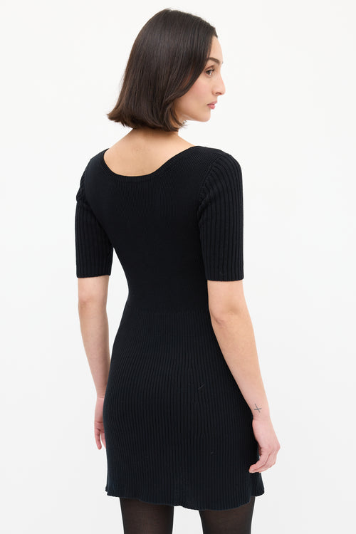 Prada Black Knit Two Pocket Dress