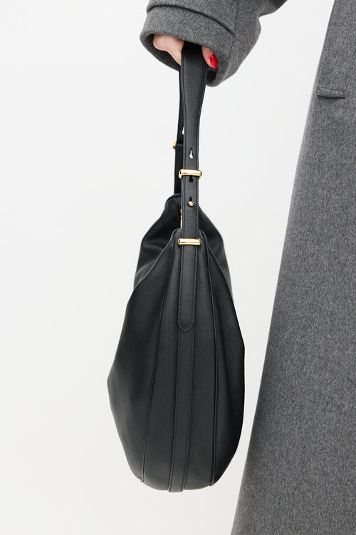 Prada Black Leather Arqué Bag