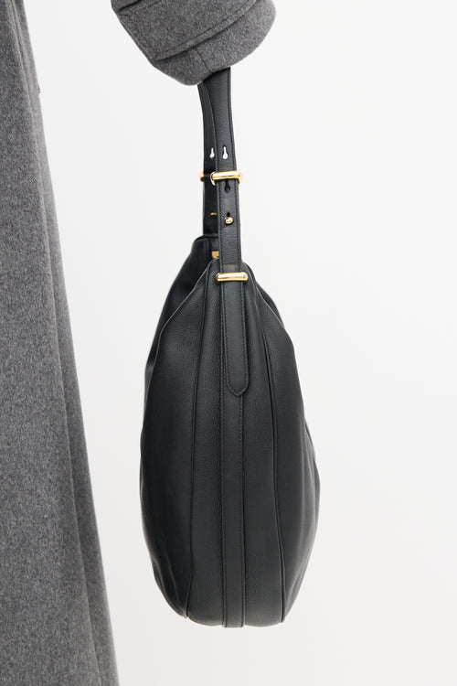 Prada Black Leather Arqué Bag