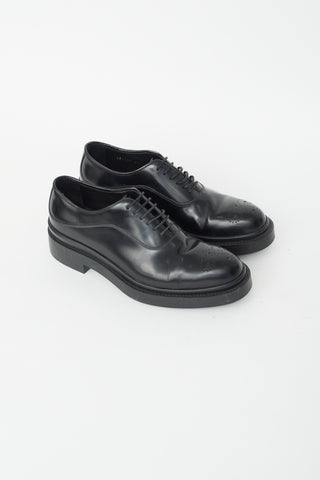 Prada Black Leather Brogue Oxford