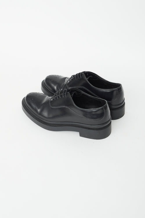 Prada Black Leather Brogue Oxford