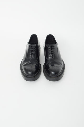 Prada Black Leather Brogue Oxford