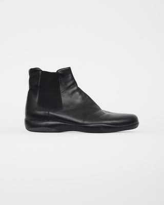 Prada Black Leather Chelsea Ankle Boot