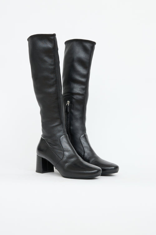 Prada Stretch Knee High  Boot