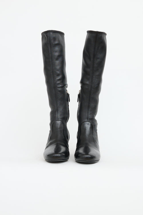 Prada Stretch Knee High  Boot