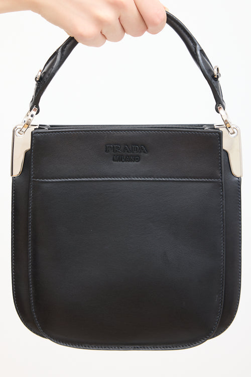 Prada Black Leather Margit Crossbody Bag