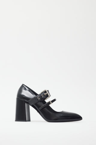 Prada Black Leather Mary Jane Pump