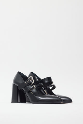 Prada Black Leather Mary Jane Pump