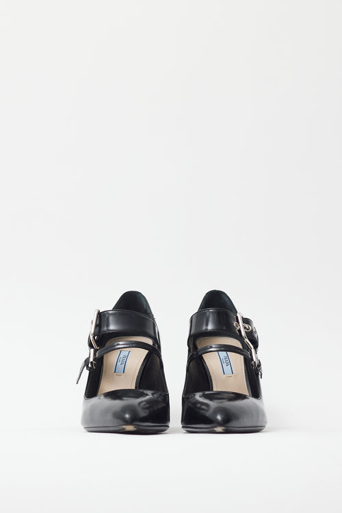 Prada Black Leather Mary Jane Pump