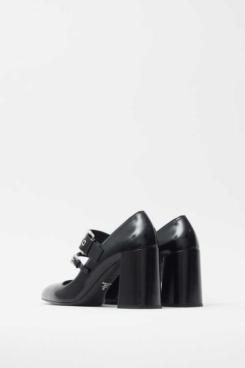 Prada Black Leather Mary Jane Pump