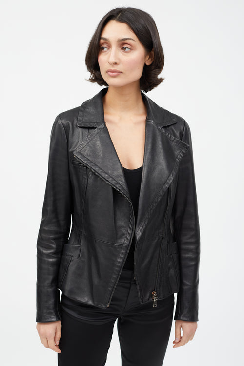 Prada Black Leather Moto Jacket