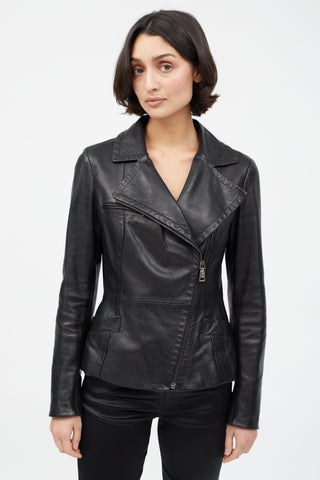 Prada Black Leather Moto Jacket