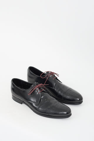 Prada Black Leather Brogue Derby