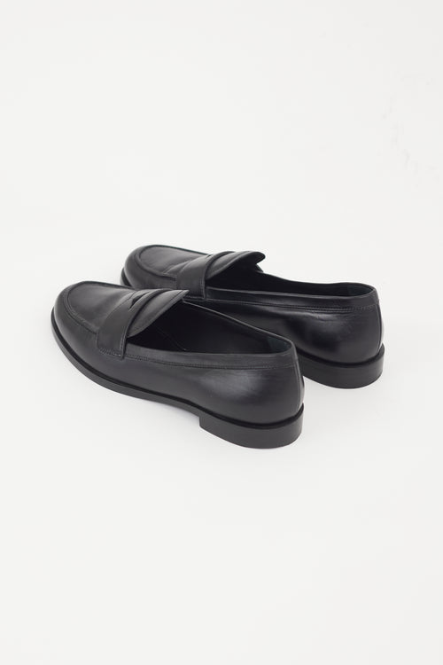 Prada Black Leather Penny Loafer