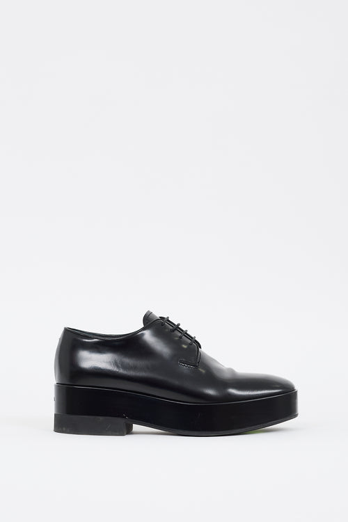 Prada Black Leather Chunky Sole Derby