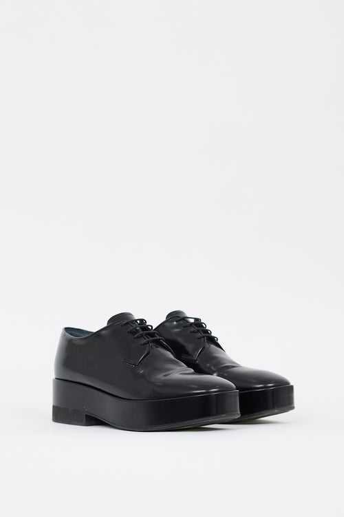 Prada Black Leather Chunky Sole Derby