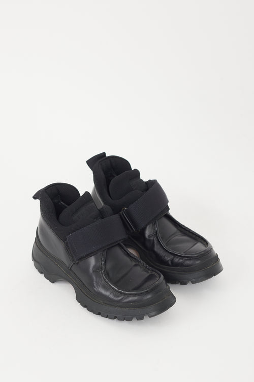 Prada Black Leather Grosgrain Platform Loafer