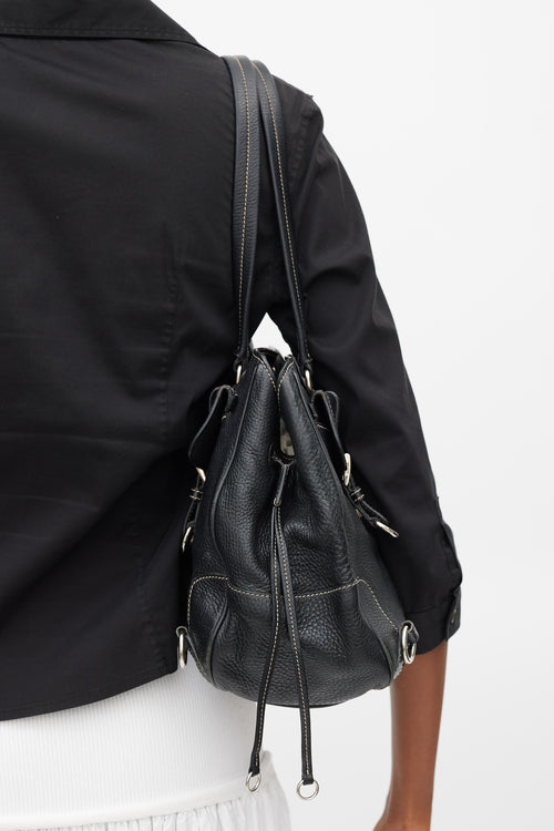 Prada Black Leather Vitello Daino Bag