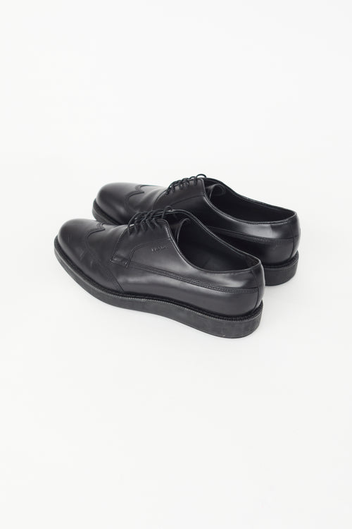 Prada Black Leather Wingtip Derby