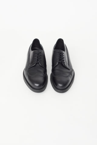 Prada Black Leather Wingtip Derby