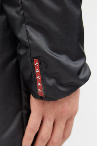 Prada Black Lined Wool Coat