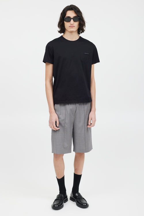 Prada Black Logo Patch T-Shirt