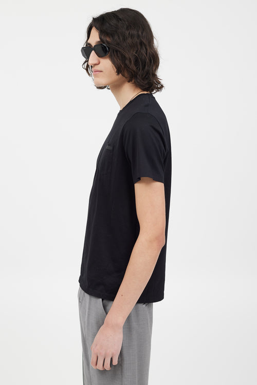 Prada Black Logo Patch T-Shirt